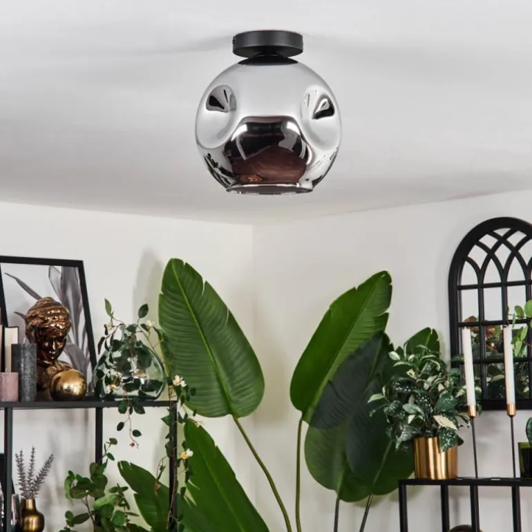 Plafonnier - Verre 25 cm Ripoll Chrome, 1 lumière