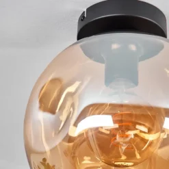 Plafonnier - Verre 25 cm Ripoll Ambre, 1 lumière