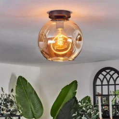 Plafonnier - Verre 25 cm Ripoll Ambre, 1 lumière