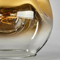 Plafonnier - Verre 25 cm Ripoll Or, Clair, 1 lumière