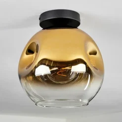 Plafonnier - Verre 25 cm Ripoll Or, Clair, 1 lumière