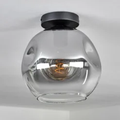 Plafonnier - Verre 25 cm Ripoll Clair, Fumé, 1 lumière