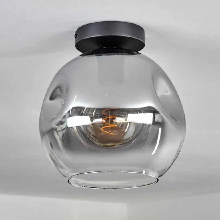 Plafonnier - Verre 25 cm Ripoll Clair, Fumé, 1 lumière