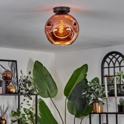 Plafonnier - Verre 25 cm Ripoll Cuivré, 1 lumière