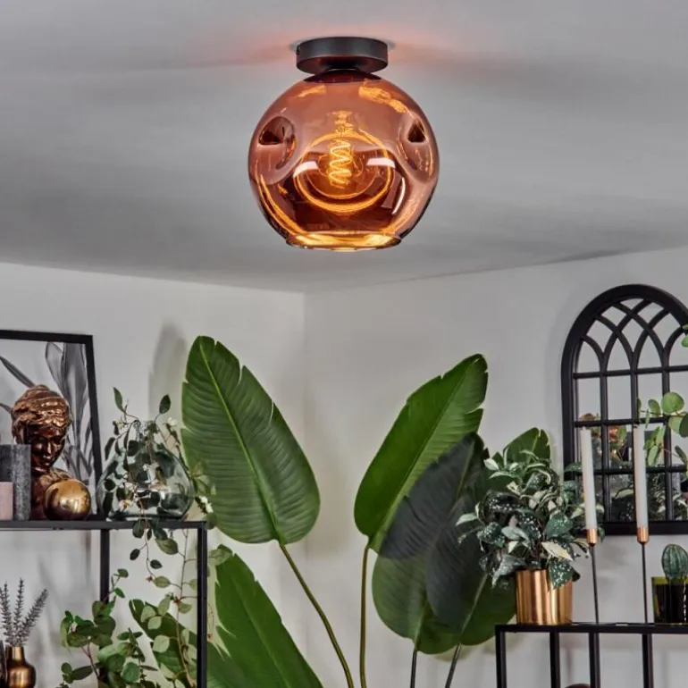 Plafonnier - Verre 25 cm Ripoll Cuivré, 1 lumière