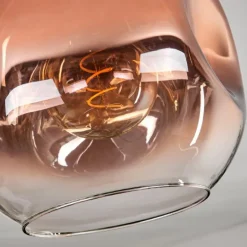 Plafonnier - Verre 25 cm Ripoll Clair, Cuivré, 1 lumière