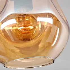 Plafonnier - Verre 20 cm Ripoll Or, Noir, 1 lumière