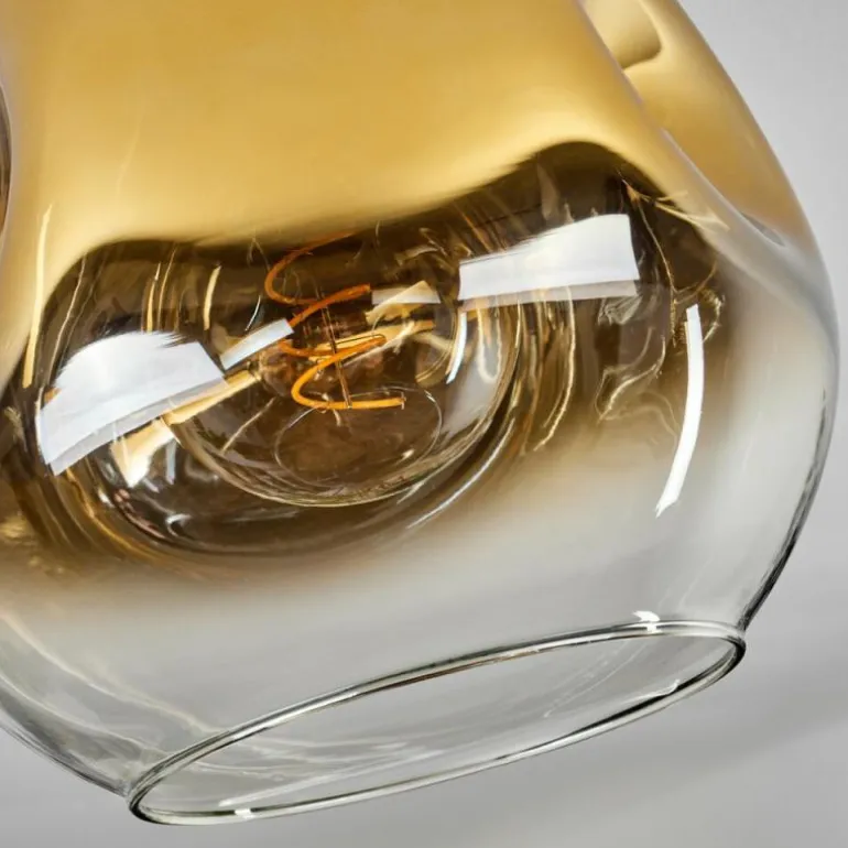 Plafonnier - Verre 25 cm Ripoll Or, Noir, 1 lumière