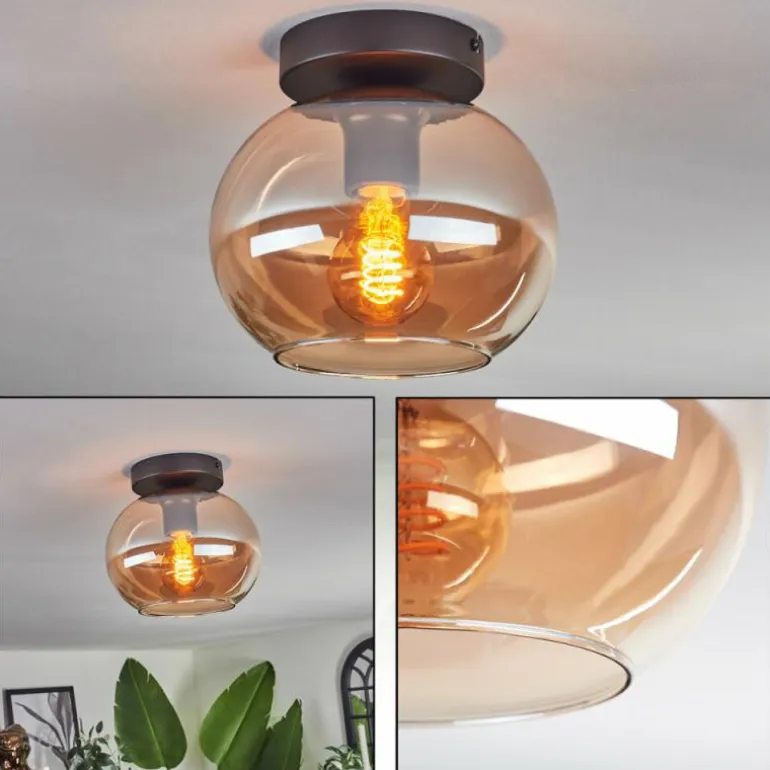 Plafonnier - Verre Apedo Ambre, 1 lumière