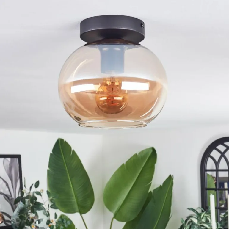 Plafonnier - Verre Apedo Ambre, 1 lumière