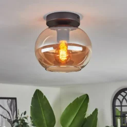 Plafonnier - Verre Apedo Ambre, 1 lumière