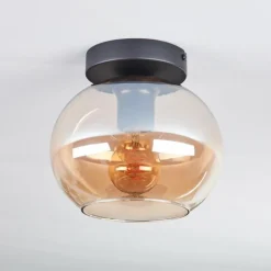Plafonnier - Verre Apedo Ambre, 1 lumière