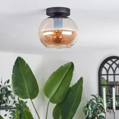 Plafonnier - Verre Apedo Ambre, 1 lumière