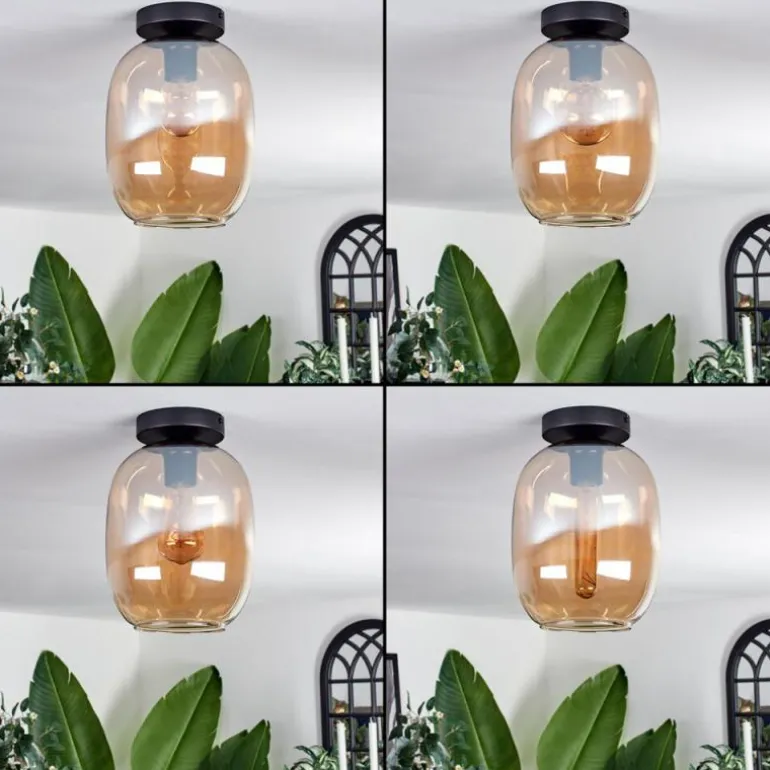 Plafonnier - Verre Apedo Ambre, 1 lumière