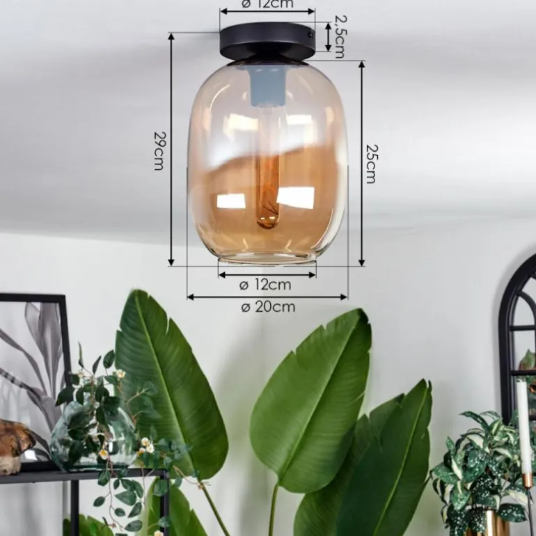 Plafonnier - Verre Apedo Ambre, 1 lumière