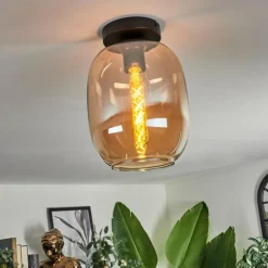 Plafonnier - Verre Apedo Ambre, 1 lumière