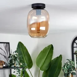 Plafonnier - Verre Apedo Ambre, 1 lumière