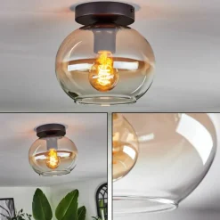 Plafonnier - Verre Apedo Ambre, Clair, 1 lumière