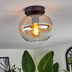 Plafonnier - Verre Apedo Ambre, Clair, 1 lumière