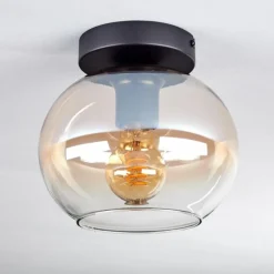 Plafonnier - Verre Apedo Ambre, Clair, 1 lumière