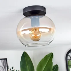 Plafonnier - Verre Apedo Ambre, Clair, 1 lumière