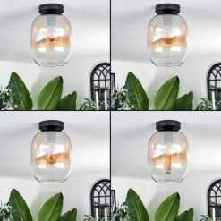 Plafonnier - Verre Apedo Ambre, Clair, 1 lumière
