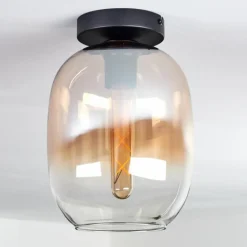 Plafonnier - Verre Apedo Ambre, Clair, 1 lumière