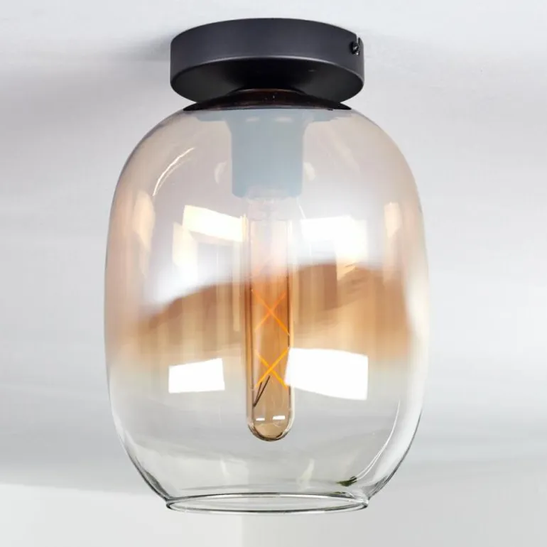 Plafonnier - Verre Apedo Ambre, Clair, 1 lumière