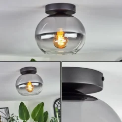 Plafonnier - Verre Apedo Clair, Fumé, 1 lumière