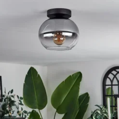 Plafonnier - Verre Apedo Clair, Fumé, 1 lumière