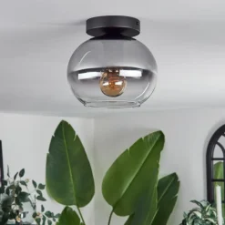 Plafonnier - Verre Apedo Clair, Fumé, 1 lumière