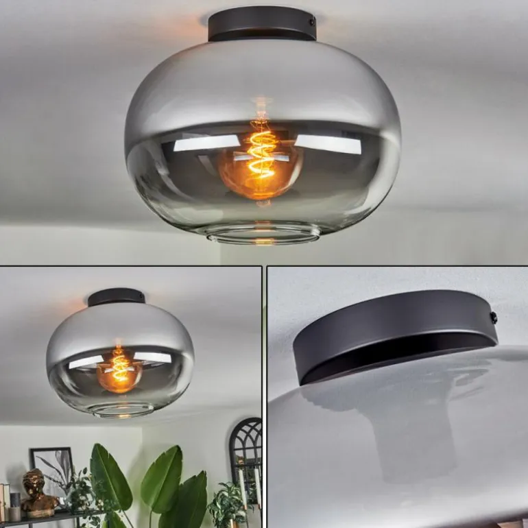 Plafonnier - Verre Apedo Clair, Fumé, 1 lumière