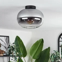 Plafonnier - Verre Apedo Clair, Fumé, 1 lumière