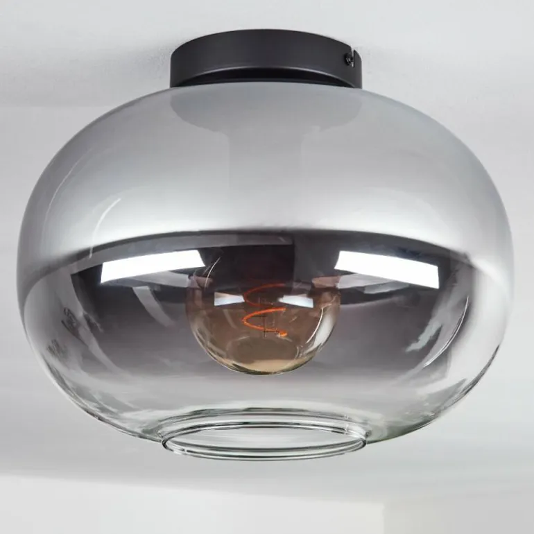Plafonnier - Verre Apedo Clair, Fumé, 1 lumière