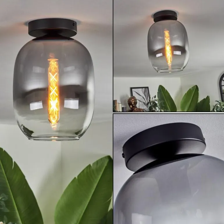 Plafonnier - Verre Apedo Clair, Fumé, 1 lumière