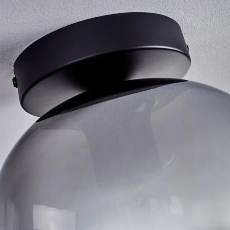 Plafonnier - Verre Apedo Clair, Fumé, 1 lumière