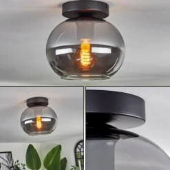 Plafonnier - Verre Apedo Fumé, 1 lumière