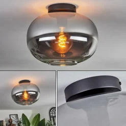 Plafonnier - Verre Apedo Fumé, 1 lumière