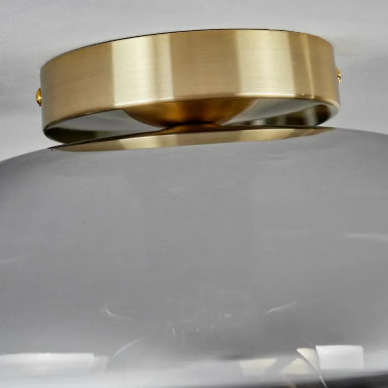 Plafonnier - Verre Apedo Laiton, Noir, 1 lumière