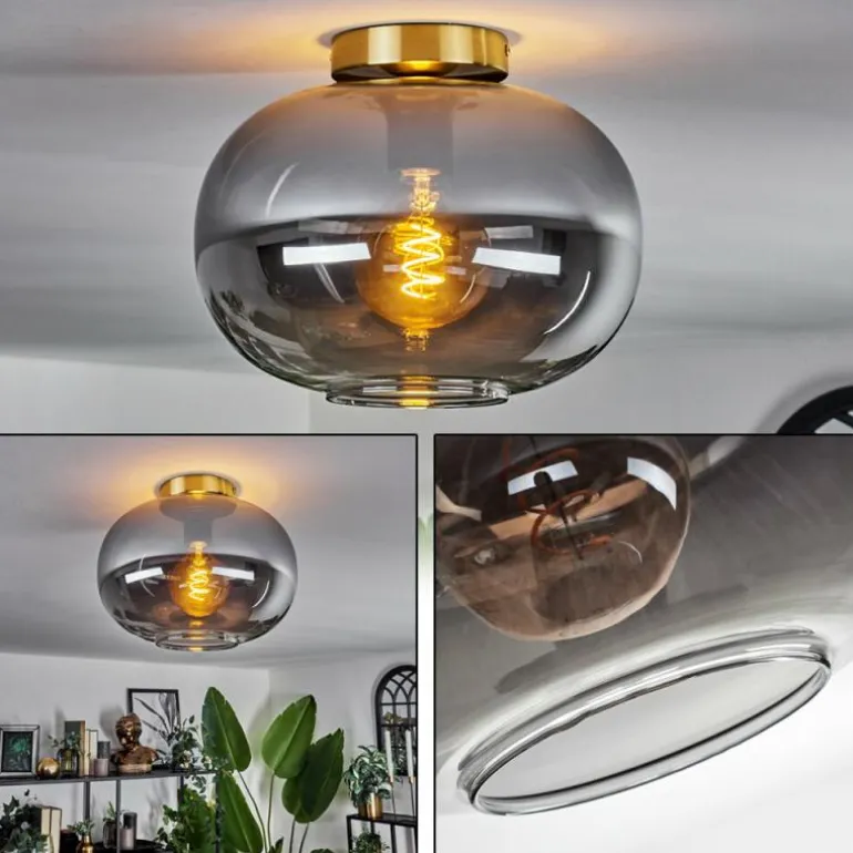 Plafonnier - Verre Apedo Laiton, 1 lumière