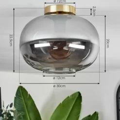 Plafonnier - Verre Apedo Laiton, 1 lumière