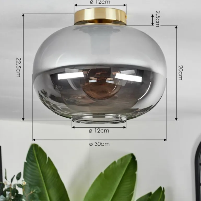 Plafonnier - Verre Apedo Laiton, 1 lumière