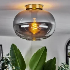 Plafonnier - Verre Apedo Laiton, 1 lumière