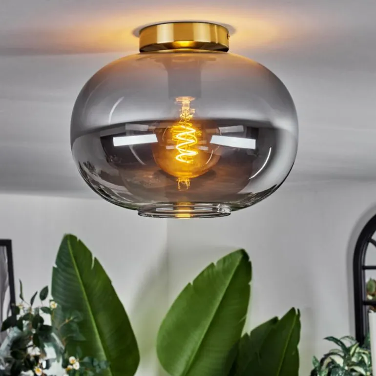 Plafonnier - Verre Apedo Laiton, 1 lumière
