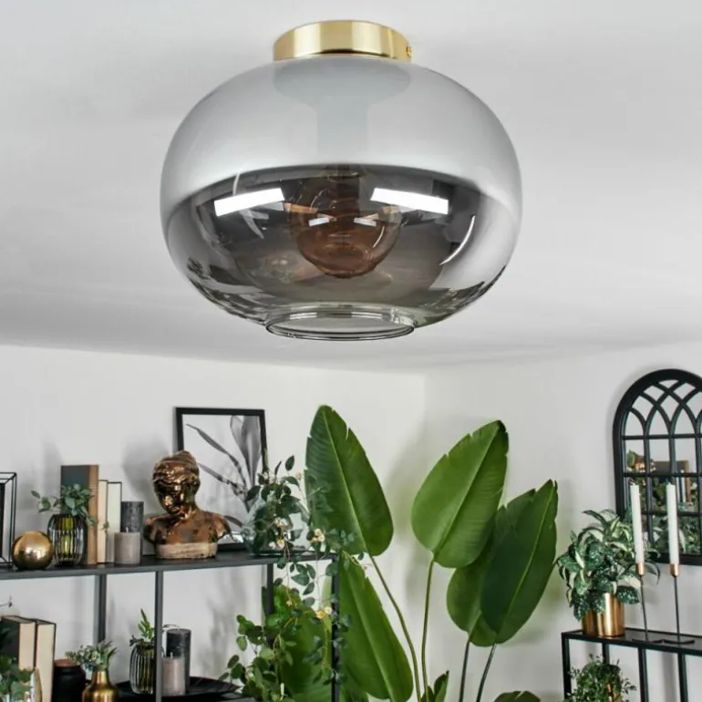 Plafonnier - Verre Apedo Laiton, 1 lumière