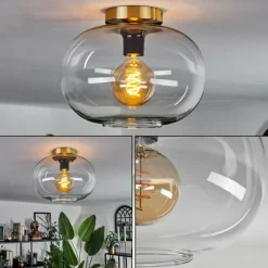 Plafonnier - Verre Apedo Laiton, 1 lumière