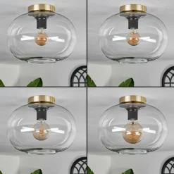 Plafonnier - Verre Apedo Laiton, 1 lumière