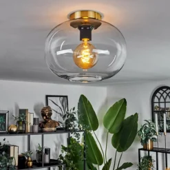 Plafonnier - Verre Apedo Laiton, 1 lumière