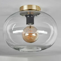 Plafonnier - Verre Apedo Laiton, 1 lumière