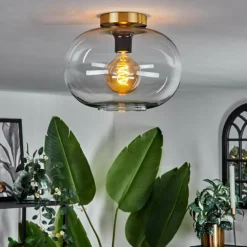 Plafonnier - Verre Apedo Laiton, 1 lumière